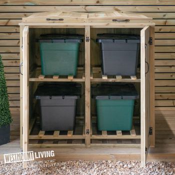 Superior Recycling Box Store for 4 Recycle Boxes
