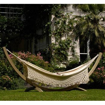 XL Family Hammock and Wooden Stand Set Natural