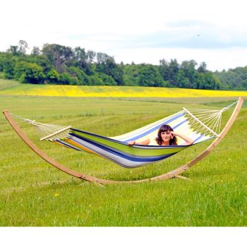 1 Person Single Weatherproof Hammock and Wooden Stand Set Kolibri