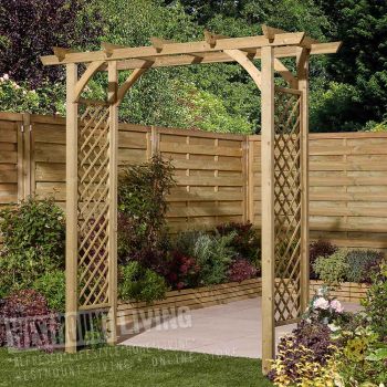 Traditional Wooden Square Top Garden Pergola Arch