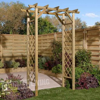 Traditional Wooden Square Top Garden Pergola Arch