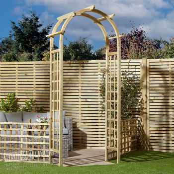 Wooden Round Top Garden Rose Trellis Arch