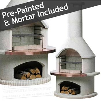 Extra Large Stone Masonry Barbecue Fireplace Rondo