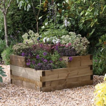 3 x 3 FT 3 Tiered Rustic Wooden Garden Planter Raised Bed