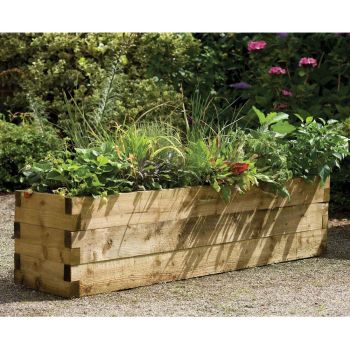 6 x 1.5 FT Medium Rustic Wooden Garden Planter Raised Bed