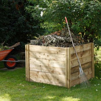 3'6" x 3'6" FT (1.1 x 1.1m) Wooden Slot Down Composter Garden Compost Bin