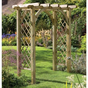 Sturdy Square Top Wooden Garden Rose Arch Pergola