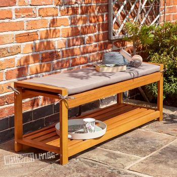 Rattan Storage Bench – Natural