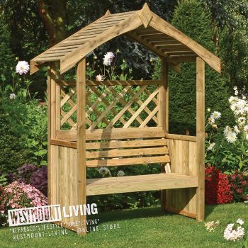 Traditional Wooden Garden Arbour Seat