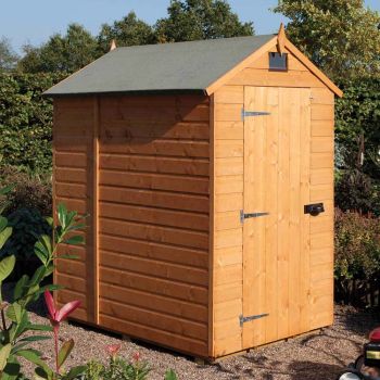 4'9" x 6' FT (1.4 x 1.8m) Wooden Shiplap Apex Security Shed