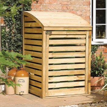 2'8" x 2'8" FT (0.8 x 0.8m) Single Wooden Lockable Rubbish Wheelie Bin Tidy Store