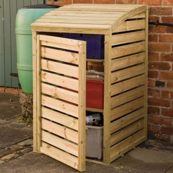 2'5" x 2'8" FT (0.7 x 0.8m) Single Wooden Lockable Recycling Box Bin Tidy Store