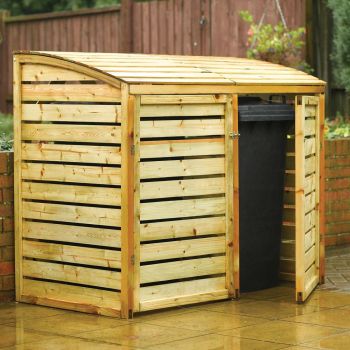 5'1" x 2'8" FT (1.6 x 0.8m) Double Wooden Lockable Rubbish Wheelie Bin Tidy Store