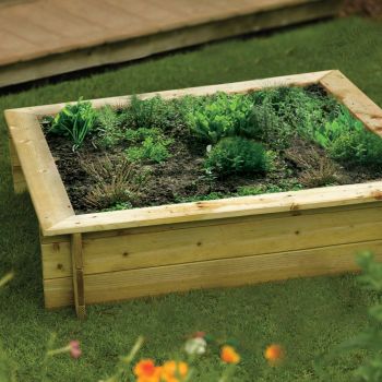 4 x 4 FT Wooden Raised Garden Flower Bed Planter