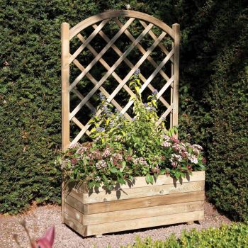 1.5 x 3 FT Wooden Rectangular Garden Planter & Lattice Panel