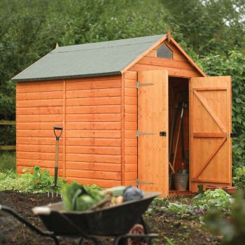 6'5" x 8' FT (1.9 x 2.5m) Wooden Shiplap Apex Security Shed