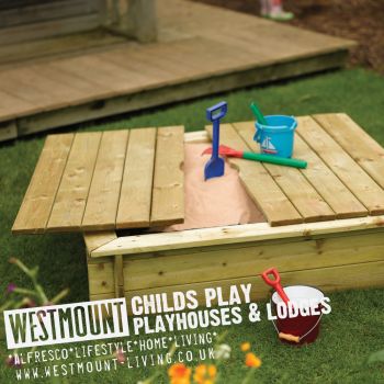 4 x 4 FT Wooden Children's Sandpit With Lid