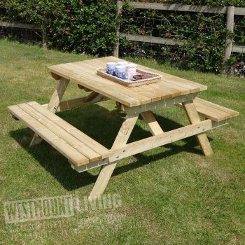 5FT (1.5m) Pressure Treated Picnic Pub Style Garden Table Bench