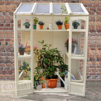4'10" x 2'5" FT (1.5 x 0.7m) Wooden Victorian Tall Wall Mini Greenhouse
