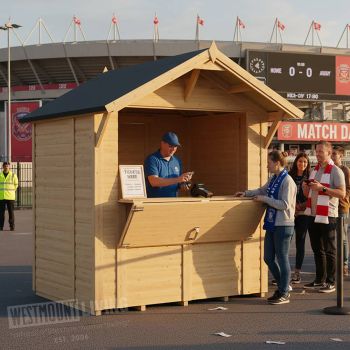 Wooden Loglap Timber 6x6 Garden Bar Market Stall Kiosk with Serving Hatch
