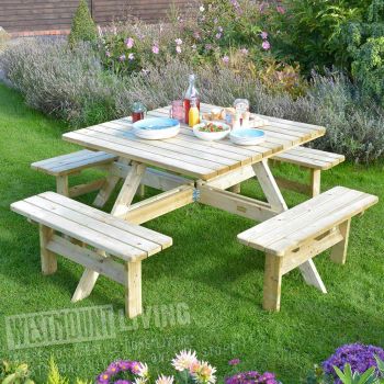 Square Picnic Pub Bench