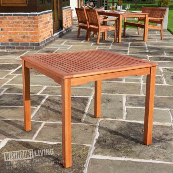 Square Hardwood Garden Dining Table