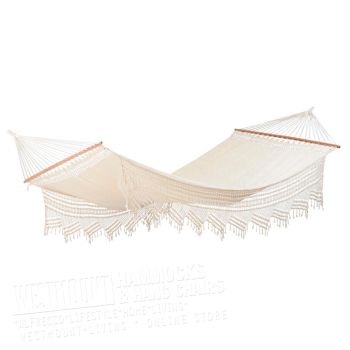 Large Luxury Jacquard Cotton Spreader Bar Hammock Natural