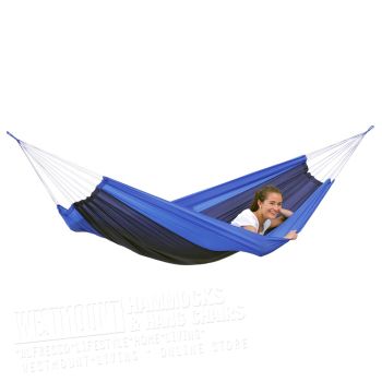 1 Person Single Parachute Silk Travel Hammock Blue