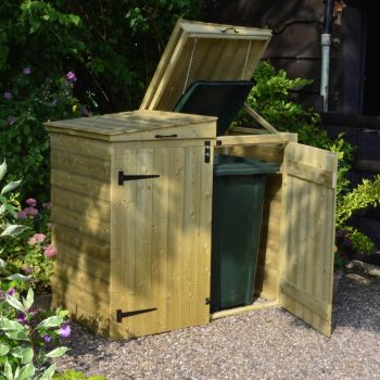 Apex Wooden Rubbish Wheelie Bin Tidy Store