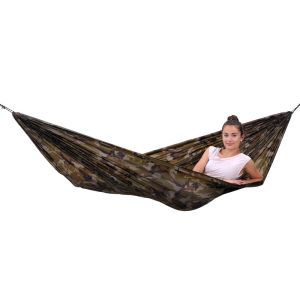 1 Person Single Silk Travel Hammock + Rope Set Camouflage