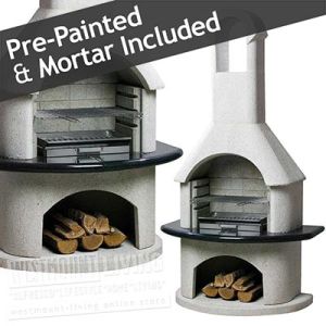 Large Stone Masonry Barbecue Fireplace Ambiente