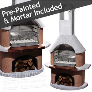 Large Stone Masonry Barbecue Fireplace Toscana