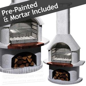 Large Stone Masonry Barbecue Fireplace Venezia