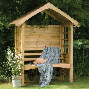 Popular Wooden Garden Arbour Seat With Solid Back