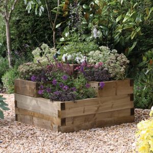 3 x 3 FT 3 Tiered Rustic Wooden Garden Planter Raised Bed