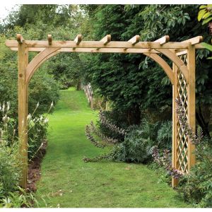 Large Sturdy Square Top Wooden Garden Rose Arch Pergola