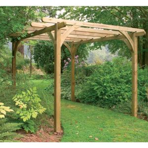 11'8" x 11'8" FT (3.6 x 3.6m) 4 Post Wooden Garden Pergola Kit