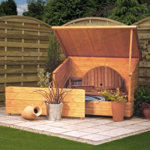 4'6" x 3' FT (1.4 x 0.9m) Wooden Garden Storage Chest Log Store