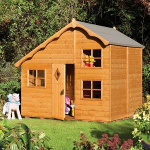 8'2" x 6'9" FT (2.5 x 2.1m) Childs Wooden Garden Swiss Cottage Wendy Playhouse