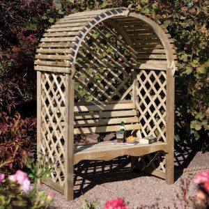 Classically Designed Wooden Slatted Garden Arbour