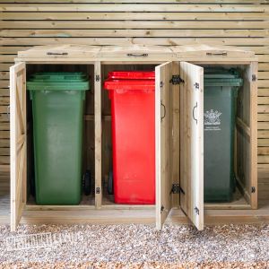 Triple Wheelie Bin Store