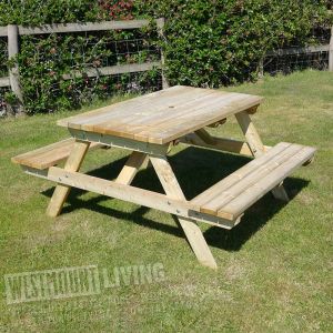 4FT (1.2m) Pressure Treated Picnic Pub Style Garden Table Bench