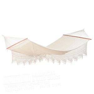 Large Luxury Jacquard Cotton Spreader Bar Hammock Natural