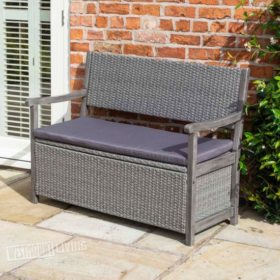 rattan effect bench